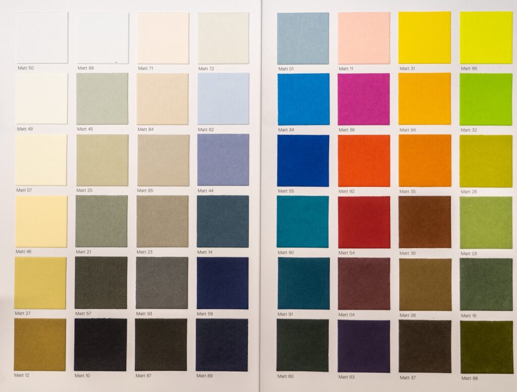colour palette for choosing colours