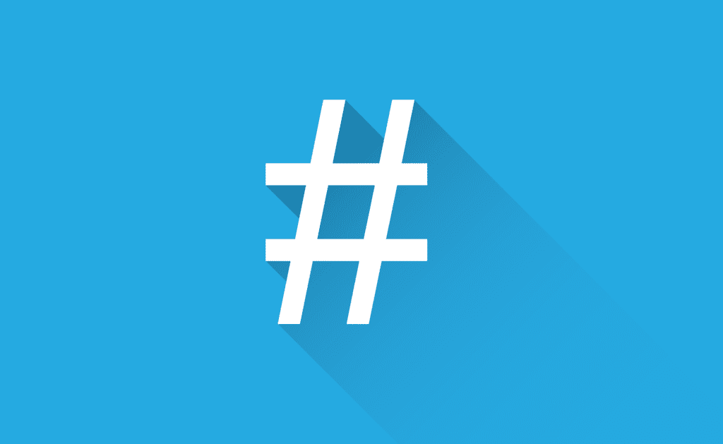 Photo of an illustrated hashtag